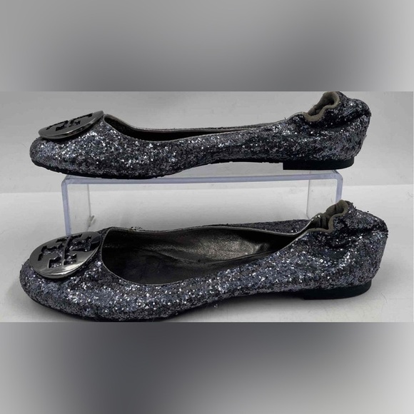 Tory Burch Reva sequin ballet flats Size 7.5  Logo Medallion - Picture 3 of 16